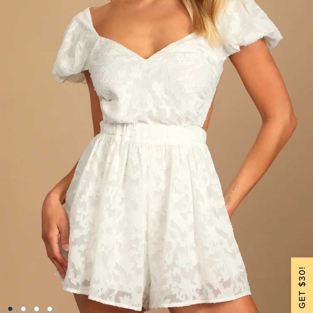 Lulus white romper brand new with tags size medium